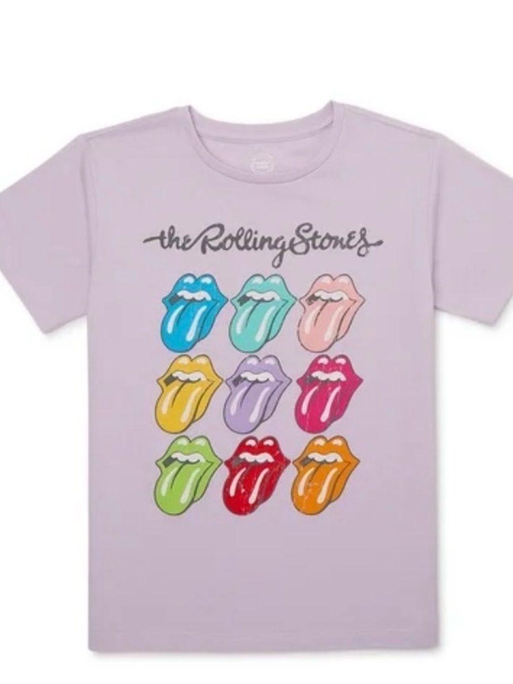 wonder nation Lavender Tee with Colorful Tongue Graphic